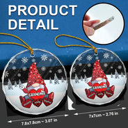 Christmas Grandma's Little Sweethearts - Personalized Circle Glass Ornament