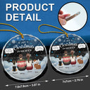 Memorial, Pet Lovers - Memorial Dog Cat First Christmas In Heaven - Personalized Circle Glass Ornament