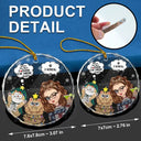 Cat Lovers, Cat Mom - Meowy Christmas You're The Best Cat Mom Ever - Personalized Circle Glass Ornament