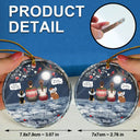 Christmas,Memorial,Pet Lovers,Dog Lovers,Cat Lovers,Sad - Memorial Dog Cat You Never Walk Alone - Personalized Circle Glass Ornament