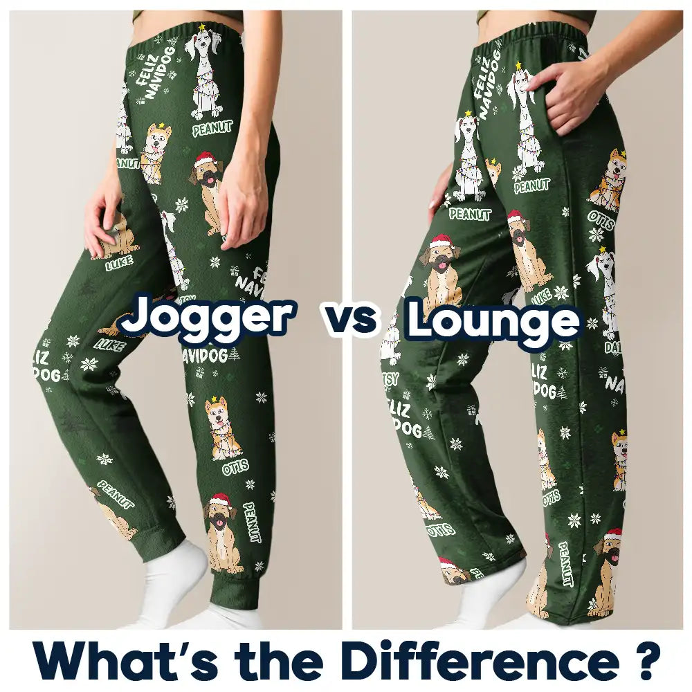 Dog Lovers - Feliz Navidog Merry Woofmas Funny Cartoon Dogs - Personalized Pajama Pants