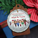 Gifts For Colleagues, Gift For Bestie - Christmas Work Made Us Colleagues - Personalized Circle Glass Ornament