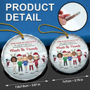 Gifts For Colleagues, Gift For Bestie - Christmas Work Made Us Colleagues - Personalized Circle Glass Ornament