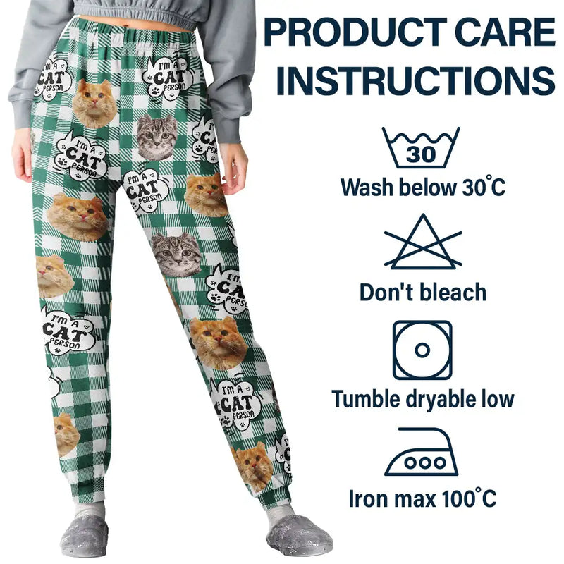 Cat Lovers - Custom Photo I'm A Cat Person - Personalized Pajama Pants
