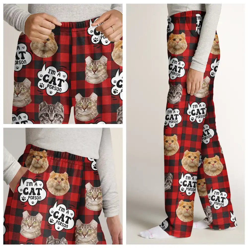 Cat Lovers - Custom Photo I'm A Cat Person - Personalized Pajama Pants