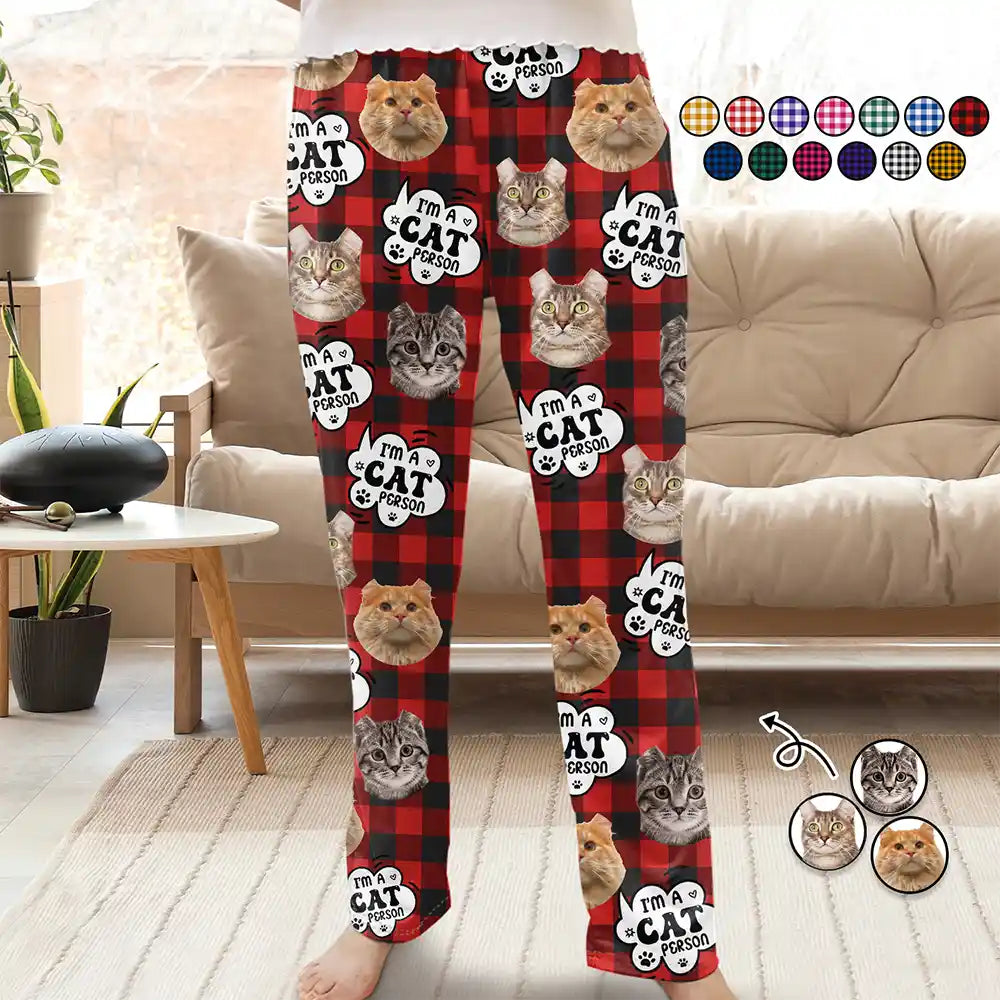 Cat Lovers - Custom Photo I'm A Cat Person - Personalized Pajama Pants