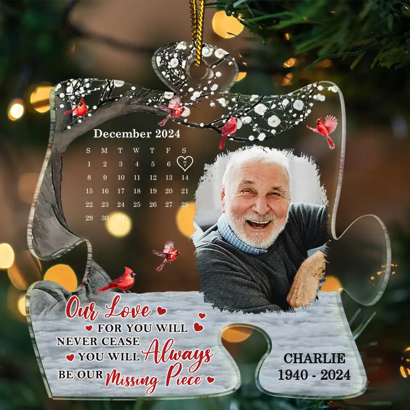 Memorial - Custom Photo Memorial The Day God Called You Home Calendar - Personalized Custom Shaped Acrylic Ornament