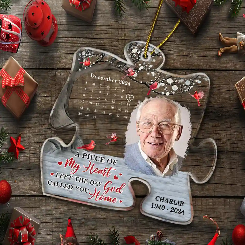 Memorial - Custom Photo Memorial The Day God Called You Home Calendar - Personalized Custom Shaped Acrylic Ornament