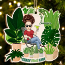 Gardening, Gift For Yourself - Gardener Crazy Plant Lady - Personalized Custom Shaped Wooden Ornament
