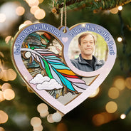 Memorial - Custom Photo God Has You In His Arms - Personalized Suncatcher Ornament