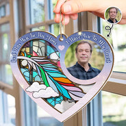 Memorial - Custom Photo God Has You In His Arms - Personalized Suncatcher Ornament