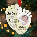 New baby, New Mom, New Dad - Custom Photo Baby's First Christmas - Personalized Custom Shaped Mirror Ornament