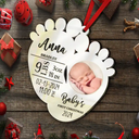 New baby, New Mom, New Dad - Custom Photo Baby's First Christmas - Personalized Custom Shaped Mirror Ornament