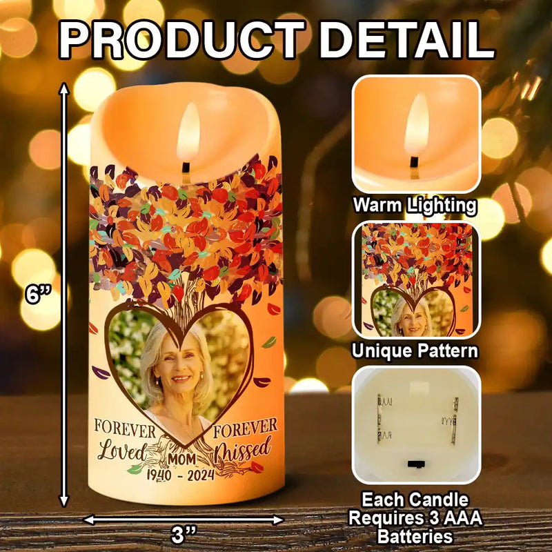 Memorial - Custom Photo Memorial A Limb Has Fallen From Our Family Tree - Personalized Flameless LED Candle