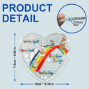 Memorial, Pet Lovers, Dog Lovers, Cat Lovers - Dog Cat Memorial We'll Wait And Play At The Rainbow Bridge - Personalized Heart Shaped Glass Ornament
