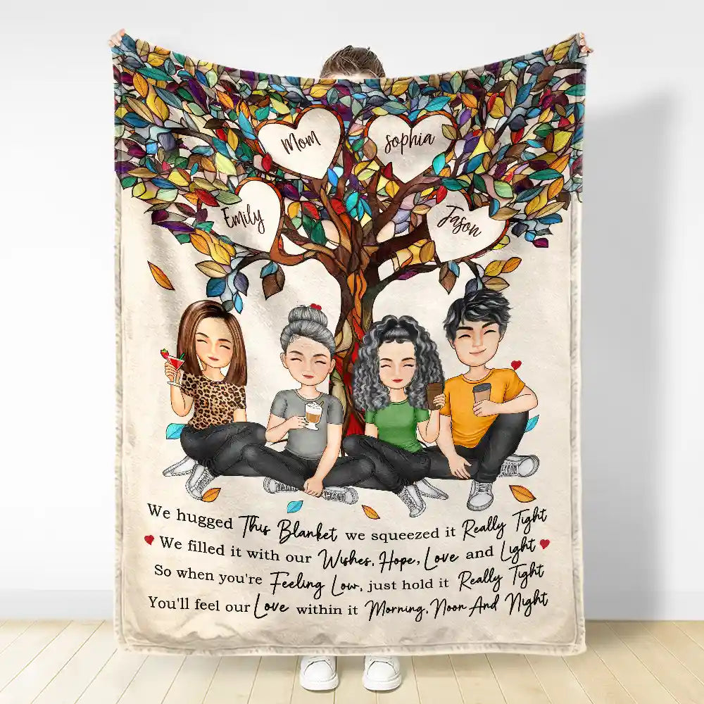 Gift For Mother,Gift For Grandma,Love - Mom & Children Hold It Tight And Feel Our Love Within It - Personalized Fleece Blanket, Sherpa Blanket