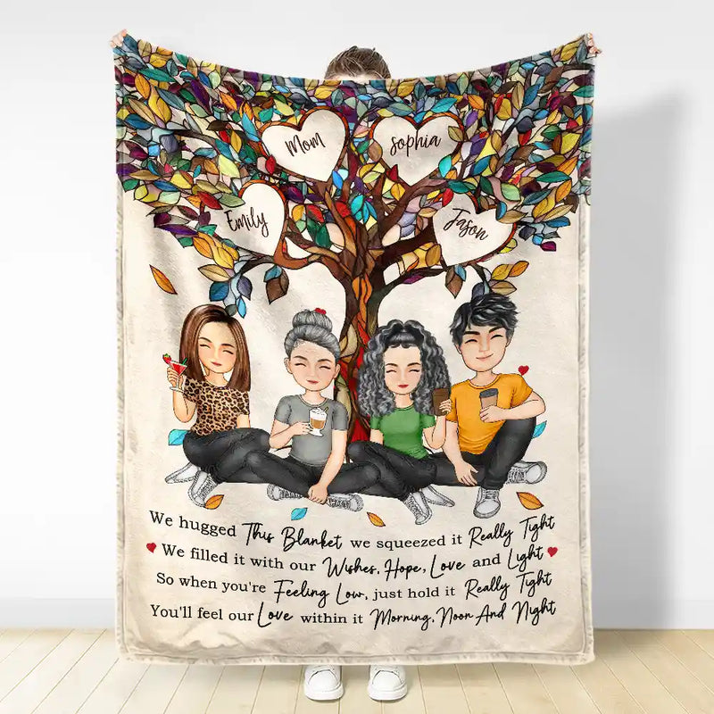 Gift For Mother,Gift For Grandma,Love - Mom & Children Hold It Tight And Feel Our Love Within It - Personalized Fleece Blanket, Sherpa Blanket