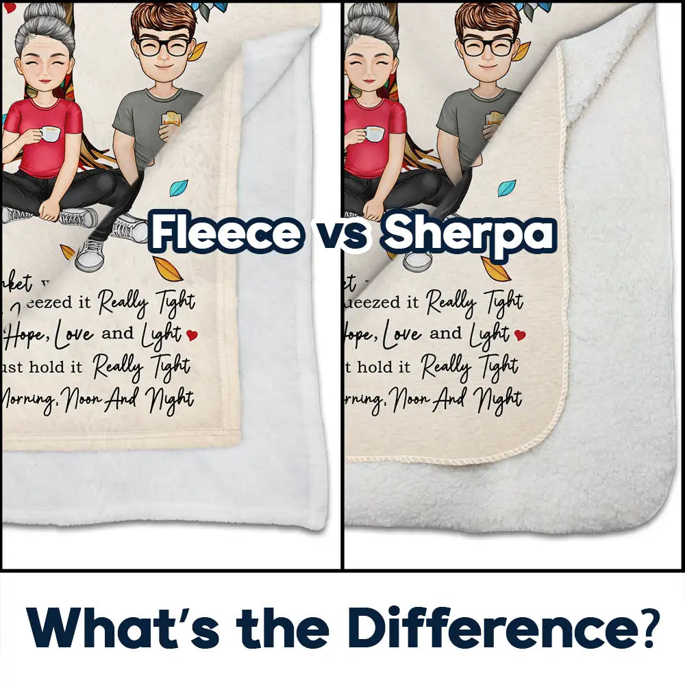 Gift For Mother,Gift For Grandma,Love - Mom & Children Hold It Tight And Feel Our Love Within It - Personalized Fleece Blanket, Sherpa Blanket