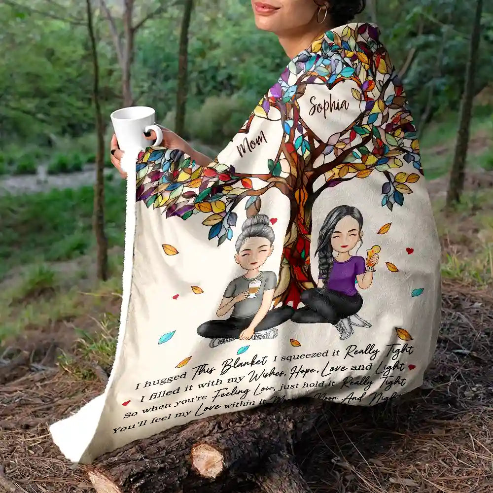Gift For Mother,Gift For Grandma,Love - Mom & Children Hold It Tight And Feel Our Love Within It - Personalized Fleece Blanket, Sherpa Blanket