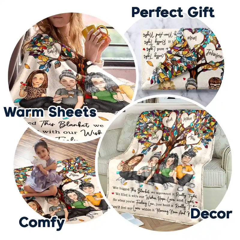Gift For Mother,Gift For Grandma,Love - Mom & Children Hold It Tight And Feel Our Love Within It - Personalized Fleece Blanket, Sherpa Blanket