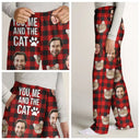 Gift For Couples, Gift For Husband, Gift For Wife, Gift For Boyfriend, Gift For Girlfriend, Pet Lovers, Dog Lovers, Cat Lovers - Custom Photo You & Me And The Dog Cat Pet Plaid Pattern - Personalized Pajama Pants