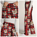 Pet Lovers, Dog Lovers, Cat Lovers - Custom Photo Funny Pet Human Face Plaid Pattern - Personalized Pajama Pants