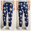Pet Lovers, Dog Lovers, Cat Lovers - Custom Photo Funny Pet Human Face Plaid Pattern - Personalized Pajama Pants