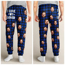 Gift For Couples, Gift For Husband, Gift For Wife, Gift For Boyfriend, Gift For Girlfriend - Custom Photo I Love My Wife Husband Girlfriend Boyfriend Plaid Pattern - Personalized Pajama Pants
