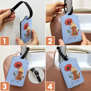 Gift For Yourself, Gift For Women, Travel - Birth Month Flower Travel Lover - Personalized Luggage Tag