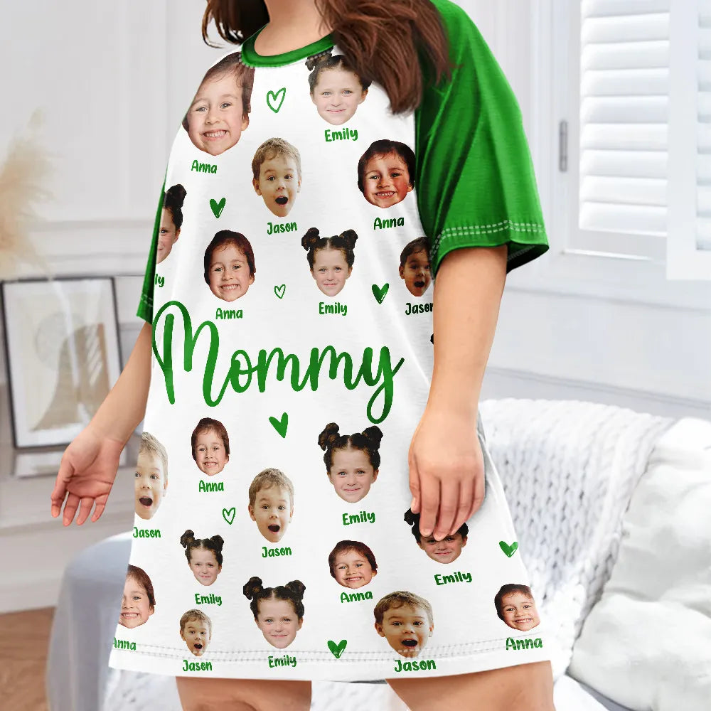 Gift For Grandma, Gift For Mother, Grandma - Grandkids, Mom - Children, Gift For Women - Custom Photo Grandma Mom Title - Personalized Women's Sleep Tee