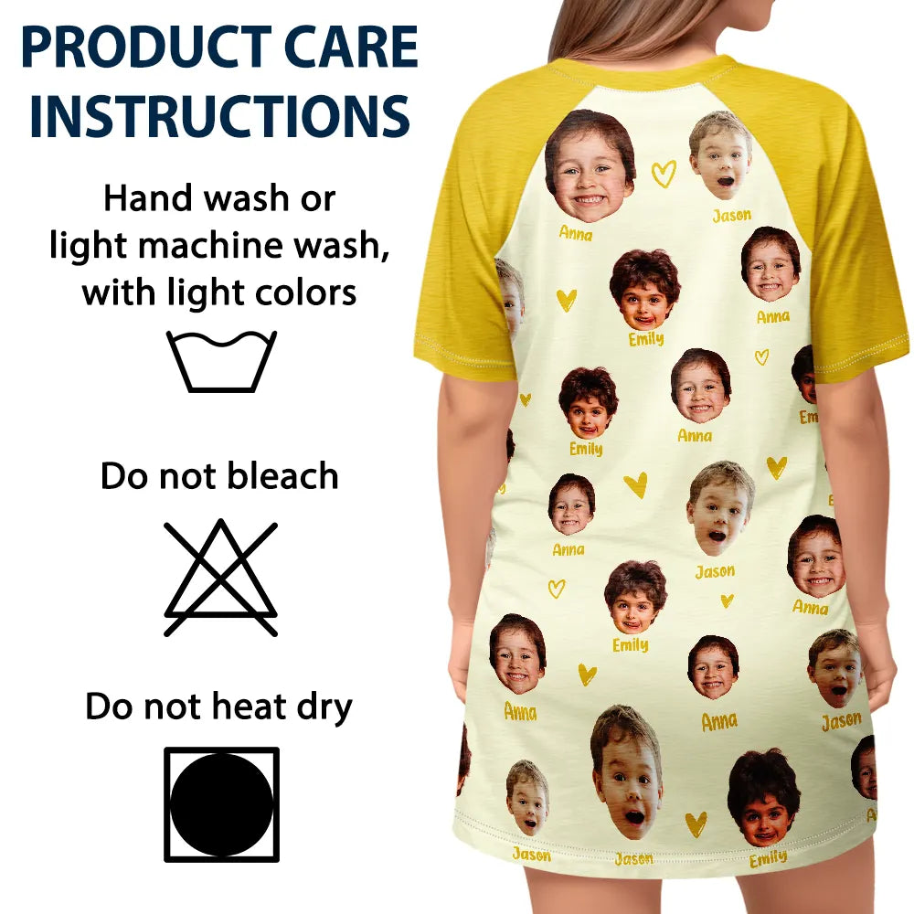 Gift For Grandma, Gift For Mother, Grandma - Grandkids, Mom - Children, Gift For Women - Custom Photo Grandma Mom Title - Personalized Women's Sleep Tee