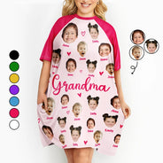 Gift For Grandma, Gift For Mother, Grandma - Grandkids, Mom - Children, Gift For Women - Custom Photo Grandma Mom Title - Personalized Women's Sleep Tee