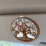 Family,Happy - Family Unbreakable Bond Tree Of Life - Personalized Custom Shaped Car Visor Clip