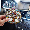 Family,Happy - Family Unbreakable Bond Tree Of Life - Personalized Custom Shaped Car Visor Clip
