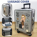 Travel, Gift For Women, Gift For Yourself - Turban Just A Girl Who Loves Traveling - Personalized Clear Luggage Cover