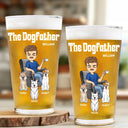 Dog Lovers, Dog Dad, Gift For Yourself, Gift For Men - The Dog Father - Personalized Beer Glass