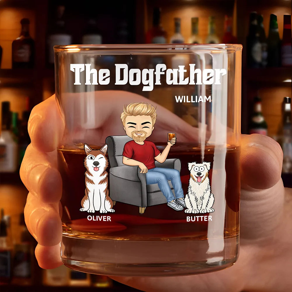 The Dog Father - Personalized Whiskey Glass