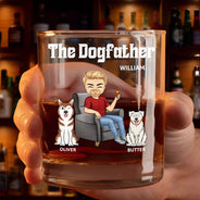 Dog Lovers, Dog Dad, Gift For Men, Gift For Yourself - The Dog Father - Personalized Whiskey Glass