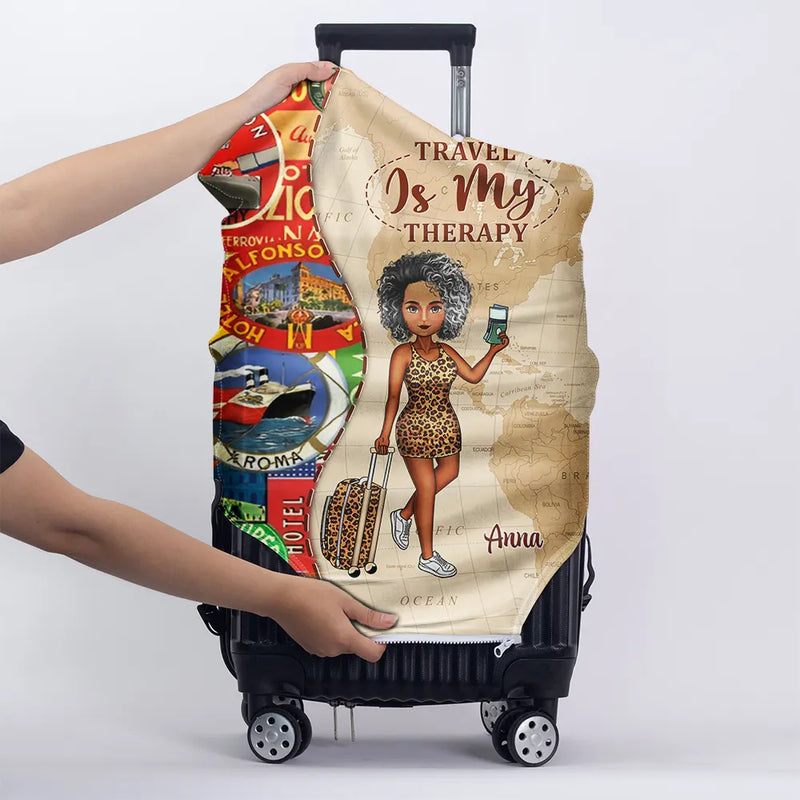 Travel,Gift For Yourself,Gift For Women,Gift For Men,Happy - And So The Adventure Begins - Personalized Luggage Cover