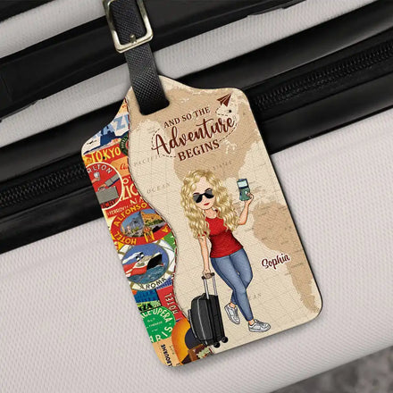 And So The Adventure Begins Travel Lover - Personalized Luggage Tag