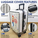 Travel,Gift For Women,Gift For Yourself,Happy - Birth Flower Just A Girl Who Loves Traveling - Personalized Clear Luggage Cover