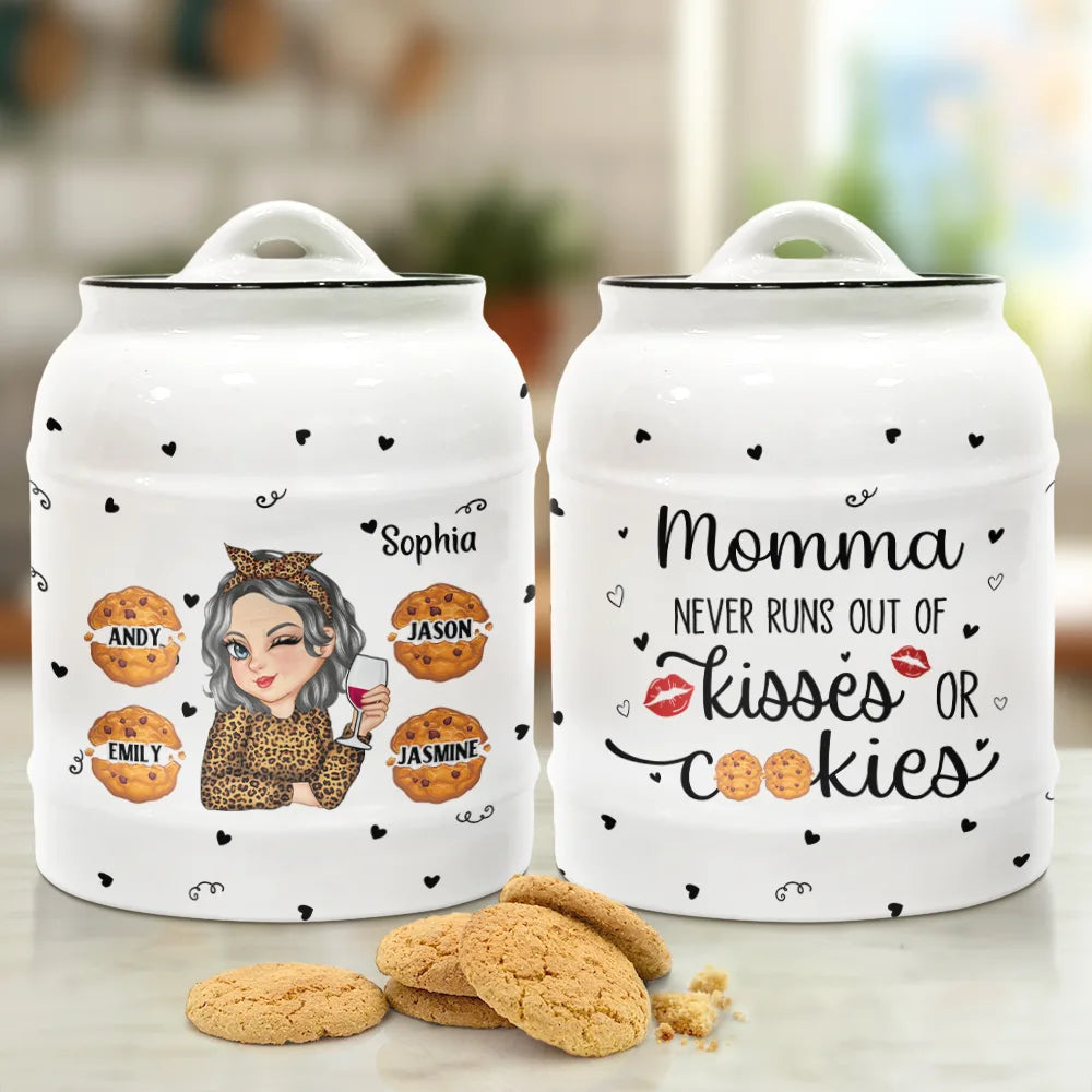 Kisses And Cookies - Personalized Cookie Jar