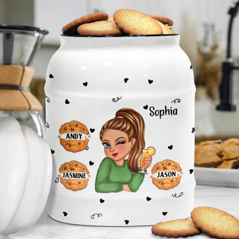 Kisses And Cookies - Personalized Cookie Jar