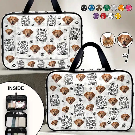 Trousse de toilette personnalisée avec photo personnalisée pour chien, chat et papa