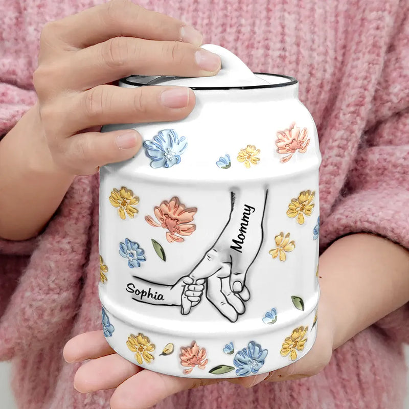 Hand In Hand, I Will Always Protect You - 3D Inflated Effect Printed Cookie Jar, Personalized Cookie Jar