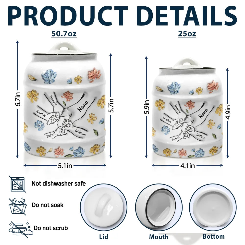 Hand In Hand, I Will Always Protect You - 3D Inflated Effect Printed Cookie Jar, Personalized Cookie Jar