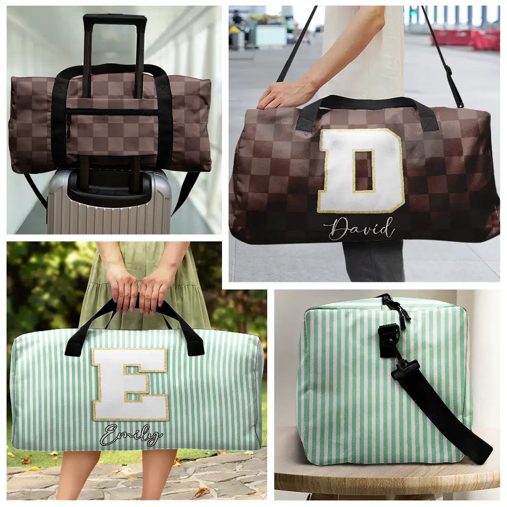 Travel, Gift For Yourself, Gift For Women - Name Monogram - Personalized Duffle Bag
