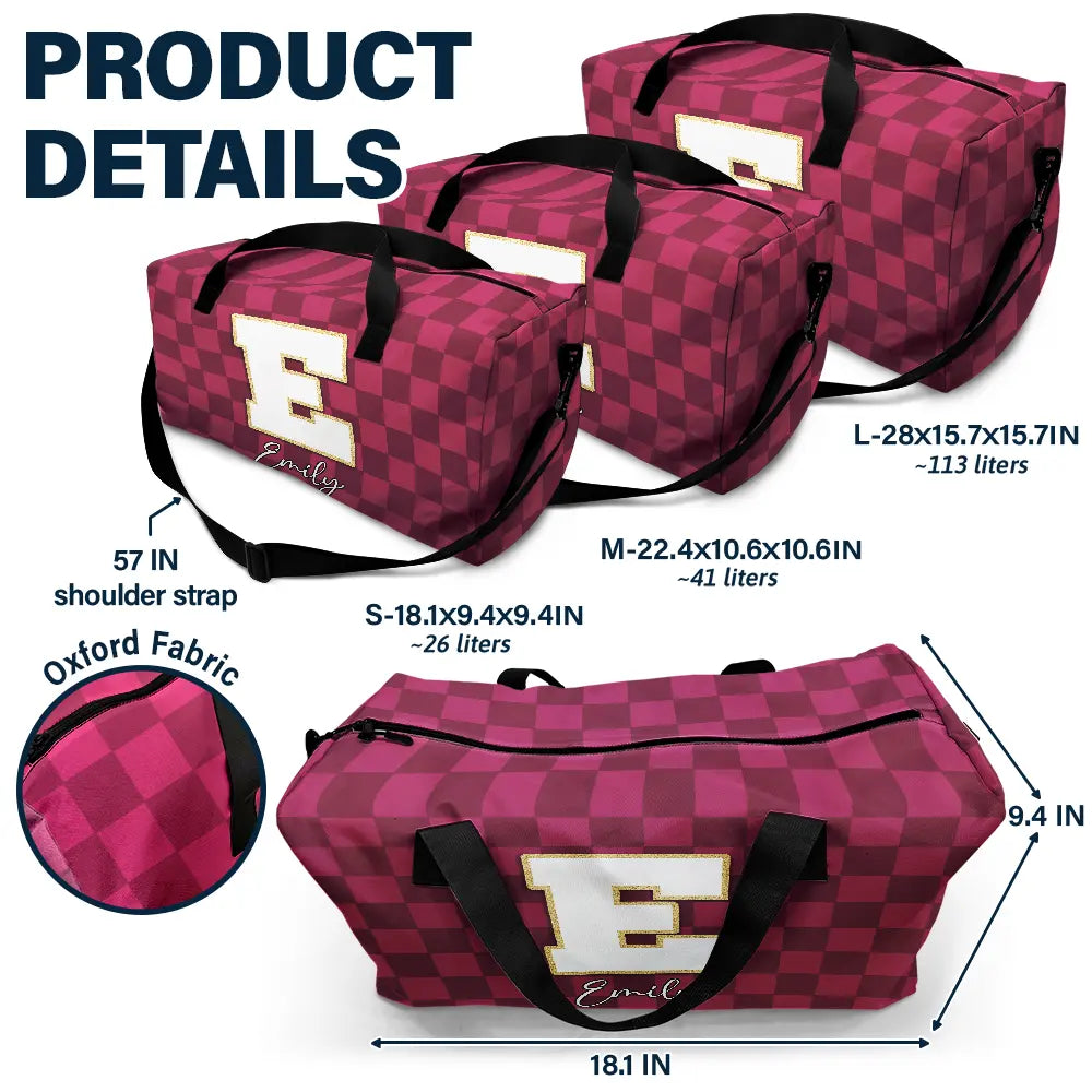 Travel, Gift For Yourself, Gift For Women - Name Monogram - Personalized Duffle Bag
