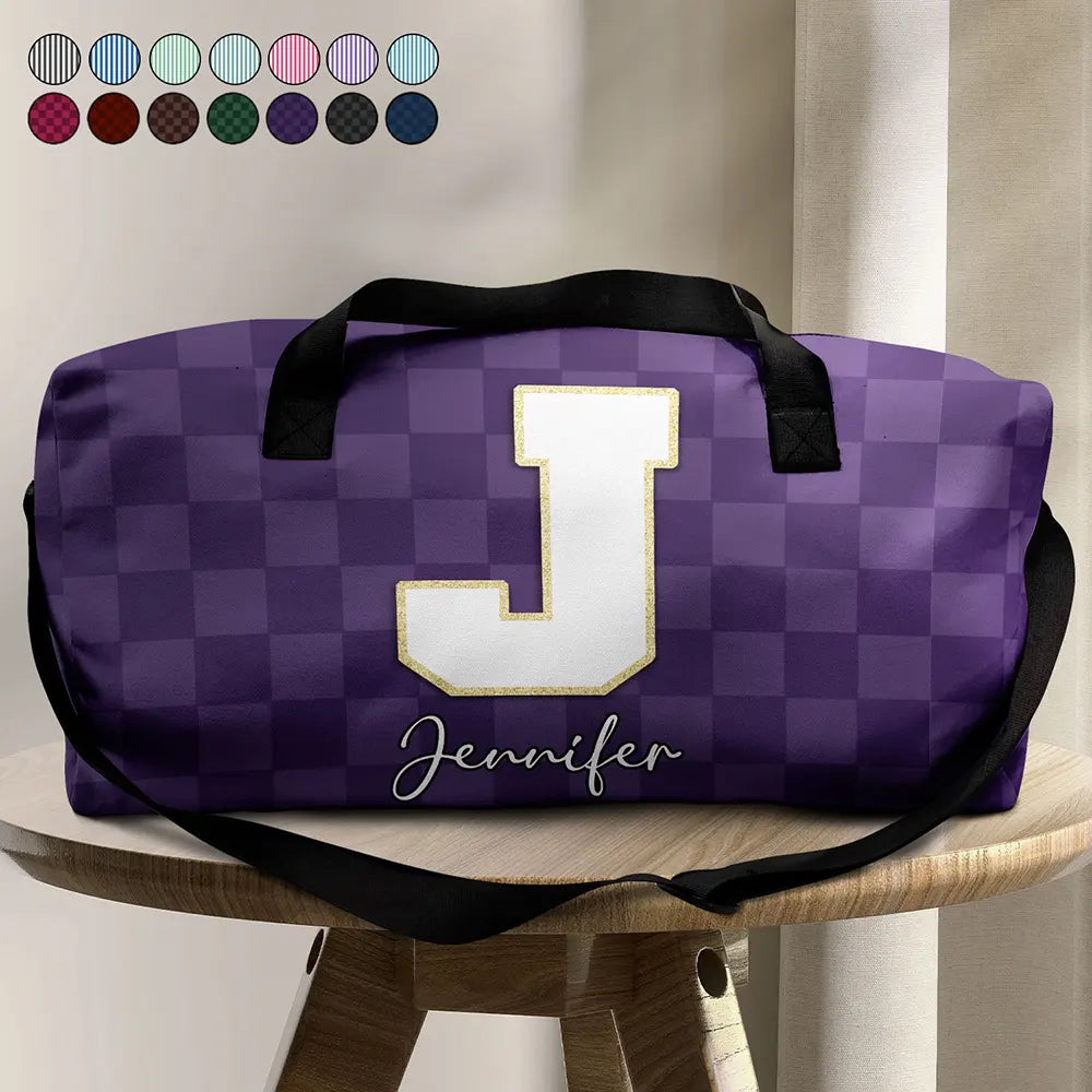 Travel, Gift For Yourself, Gift For Women - Name Monogram - Personalized Duffle Bag

