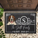 Pet Lovers, Dog Lovers, Cat Lovers - Monogram Family Name Dog Cat Pet - Personalized Doormat
